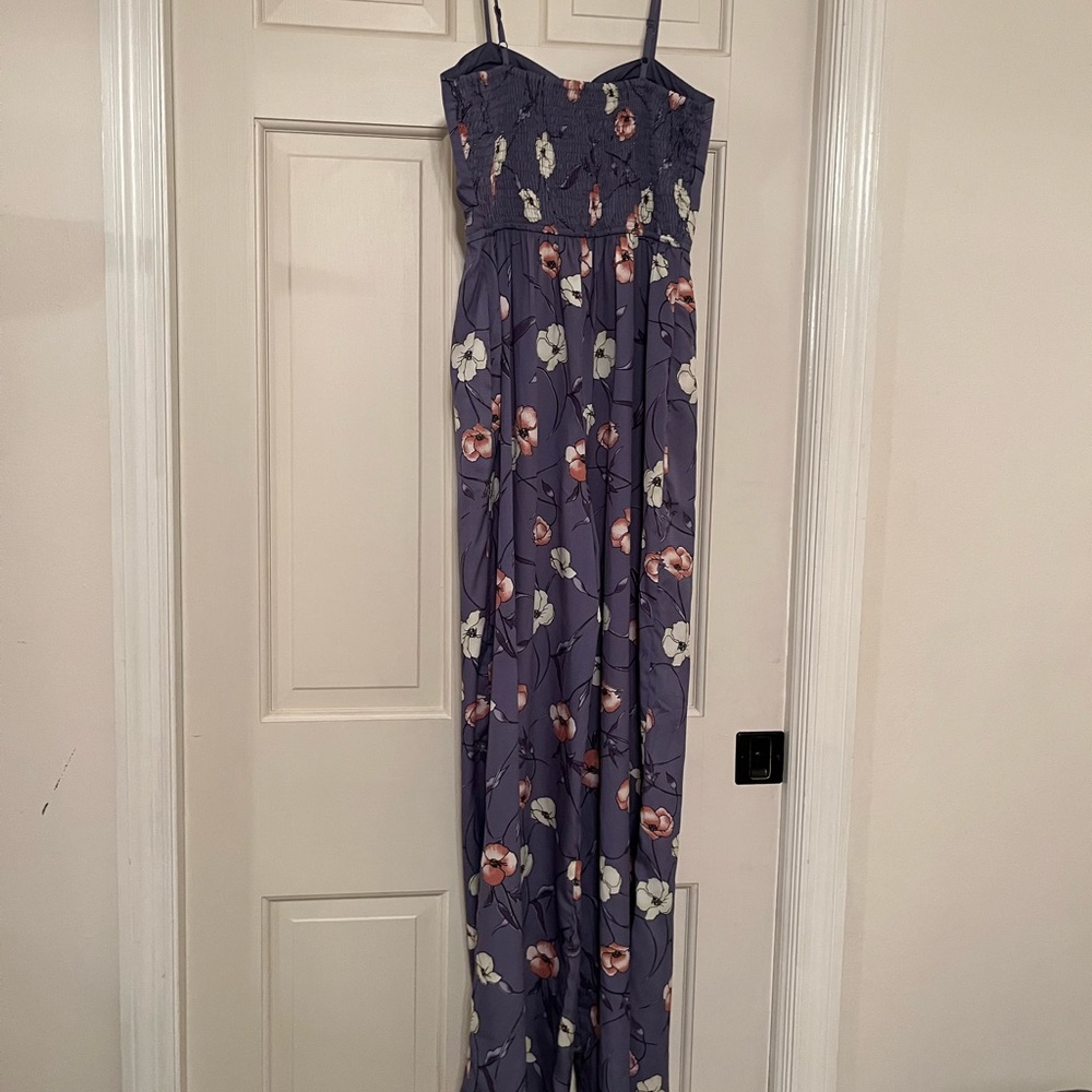 Purple romper with spaghetti straps